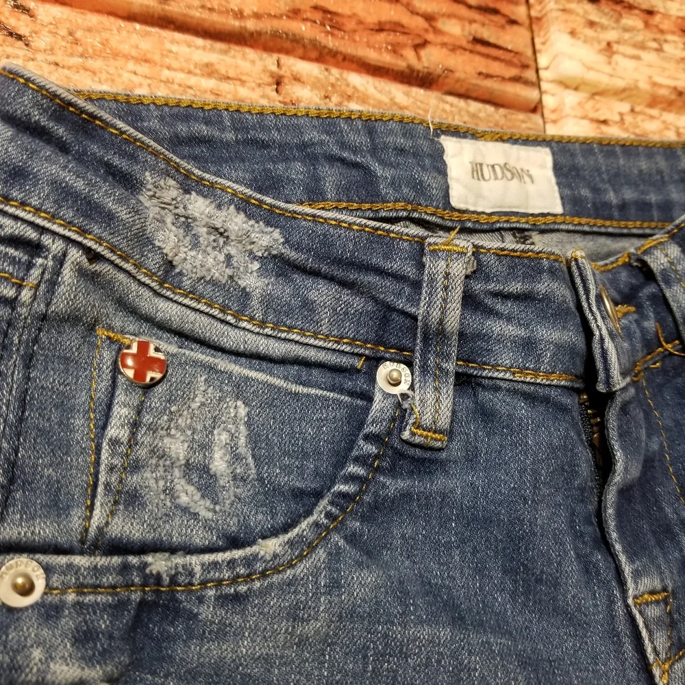 Hudson Girls Blue Distressed Jeans Size 7